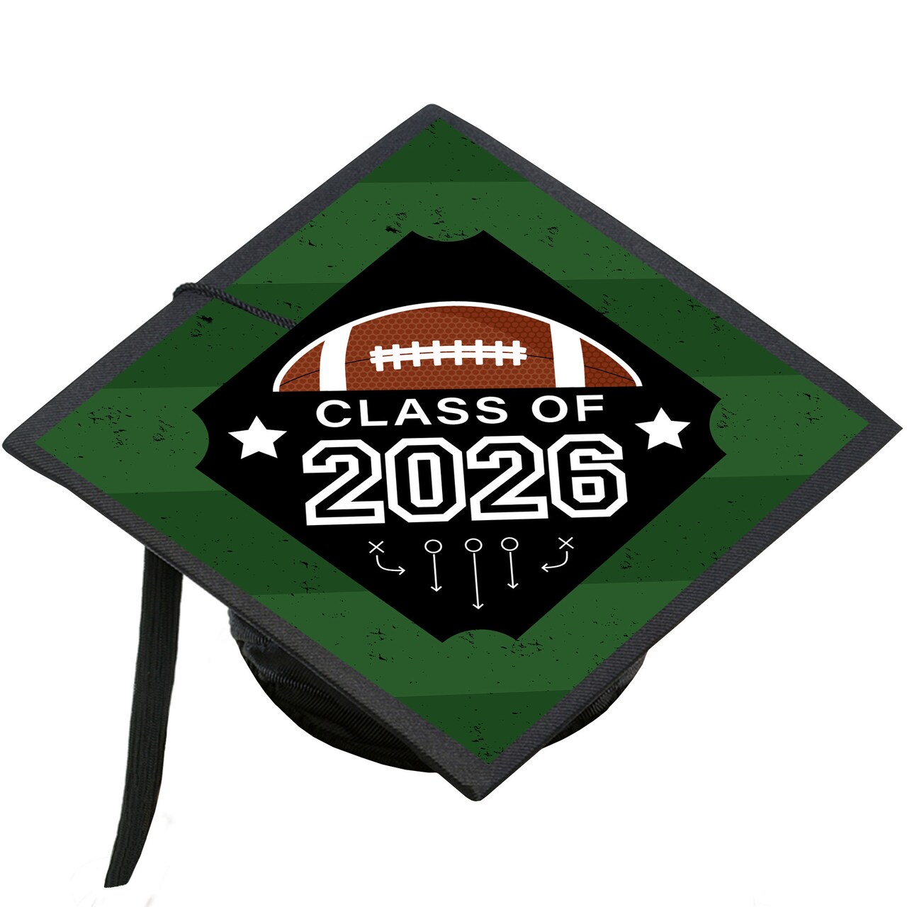 Big Dot of Happiness Grad Football - 2026 Graduation Cap Decorations Kit - Grad Cap Cover